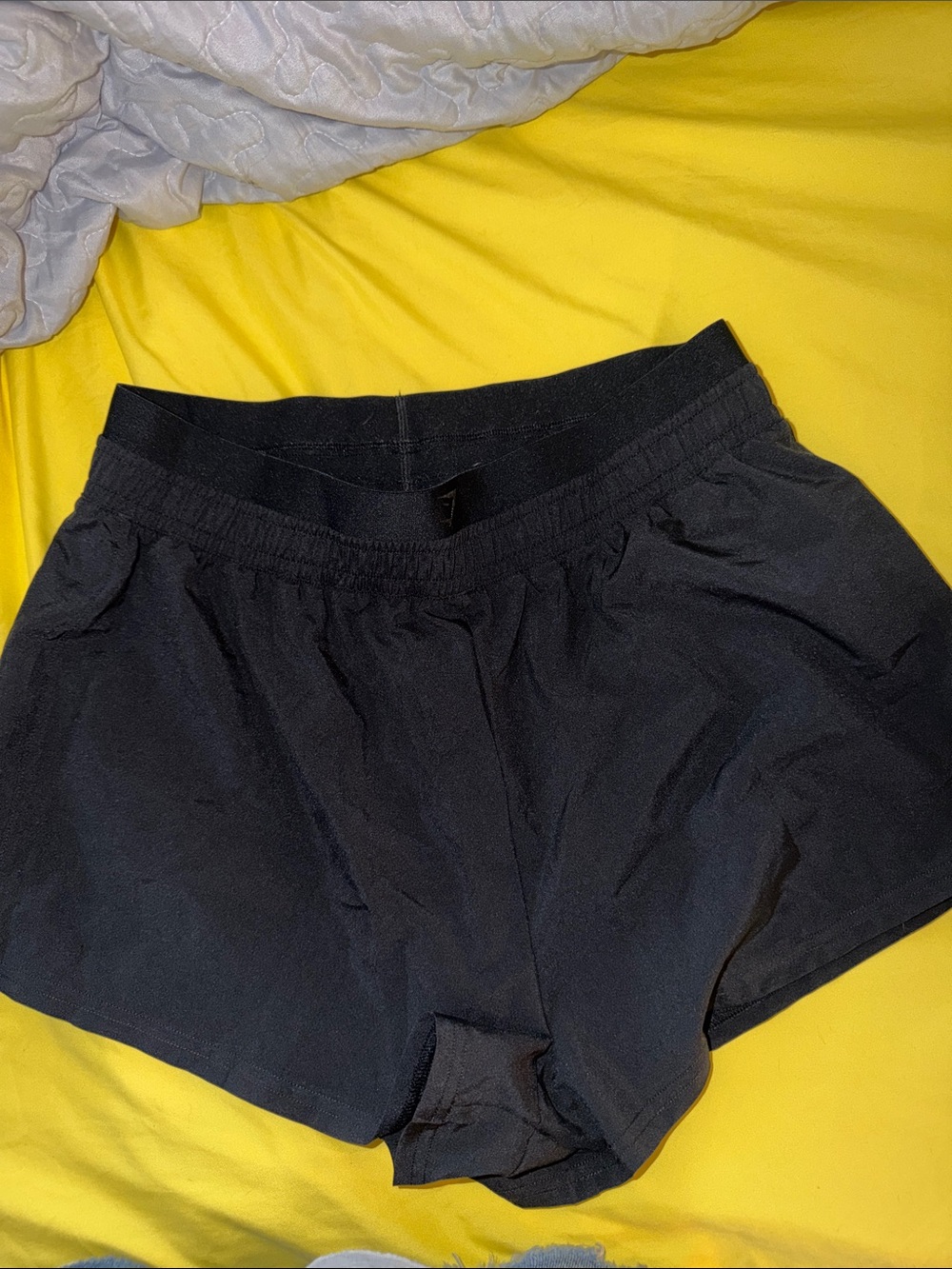 Gymshark Black High-Waist Athletic Shorts